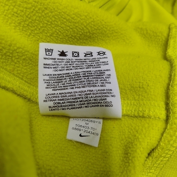 Nike men's hoodie jacket zipper front chartreuse Size:M. - Picture 7 of 7